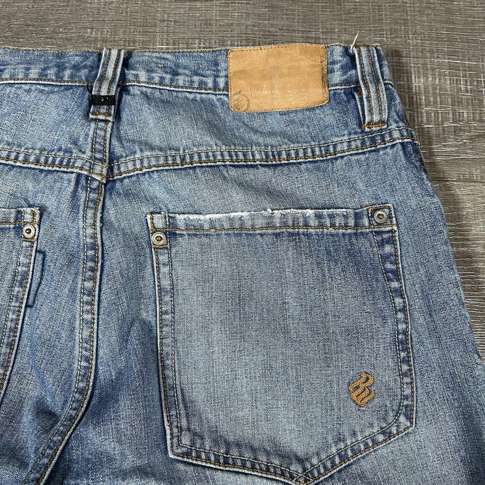 Rocawear Vintage Baggy Jeans Mens 34x33 Blue Denim Y2K Wide Leg Streetwear Good - Picture 5 of 8